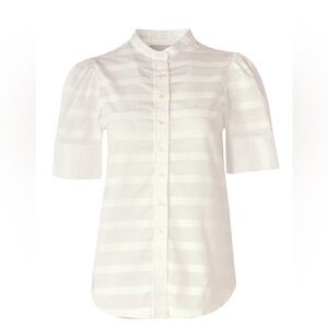 The Shirt by Rochelle Behrens White Puff Sleeve Blouse M
